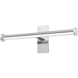 Double Roll Toilet Paper Holder, OBODING, Stainless Steel Toilet Paper Holder, Adhesive or Drilling Toilet Paper Holder Wall Mount for Bathroom (Silver)