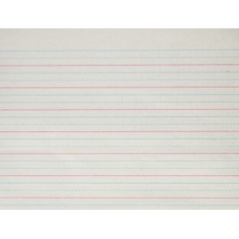 PACON Newsprint Handwriting Paper, Dotted Midline, Grade 1, 5/8" x 5/16" x 5/16" Ruled Long, 10-1/2" x 8", 500 Sheets,Blue/White/Red