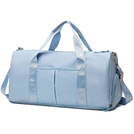 Sports Bags for Men and Women, Travel Bag and Handbags - with Shoe Compartment and Wet Compartment - Travel Bag for Sports, Gym, Duffle Bag for Weekend Travel (Light Blue)