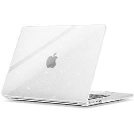 ZYB Case Compatible with MacBook Air 15 Inch 2025 2024 2023 M4 M3 M2, Model: A3241 A3114 A2941, Ultra Thin Protective Hard Case, Glitter Transparent