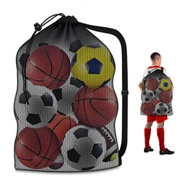 RUIFEN Large Sports Ball Bag - Breathable Mesh Basketball Football Volleyball Storage, Extra Large Sports Equipment Bag, Durable and Portable(40x30 Inch)