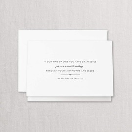 Crane & Co. Hand Engraved Sympathy Acknowledgement Note- Pack of 10 Cards