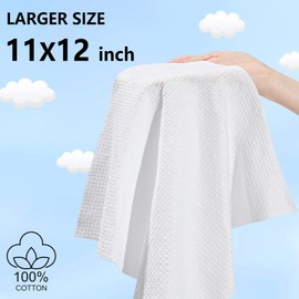 MNOLLBY Disposable Face Towels, 200 Count, Biodegradable, Organic, Cruelty Free, Soft, Thick, Absorbent, 11x12 Inch