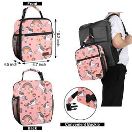 HABOPET Lunch Box for Men & Women Durable Lunch Bag for Adults Reusable Small Lunchbox Pink Unicorn