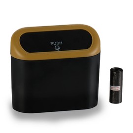 JUSTTOP Car Trash Bin for Storage and Organization, Desktop Trash Can, Trash Can for Car, Home, Office - Yellow