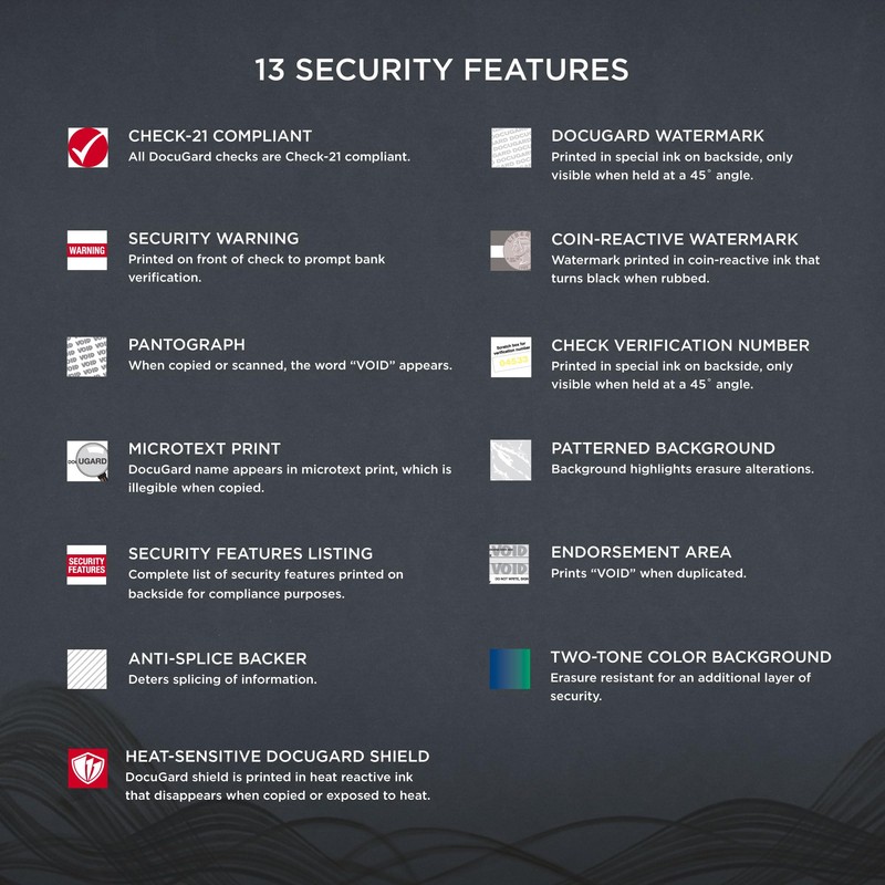 DocuGard Blue/Red Premier Prismatic Top High Security Check Paper -