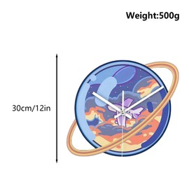 astylishome Outdoor Clocks for the Garden Planet Round Wall Silent Non Ticking Art Painting Clock for Bedroom Living Room School Home Decor Kitchen Accessories 2012