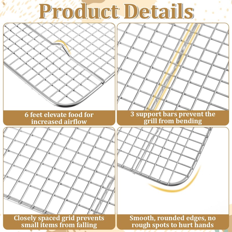 3 Pack Cooling Racks, 16.5 x 11.8 Inch Stainless Steel