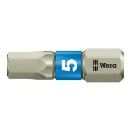 Wera 071075 3840/1 Stainless Torsion Bit, Hexagon 5.0X25