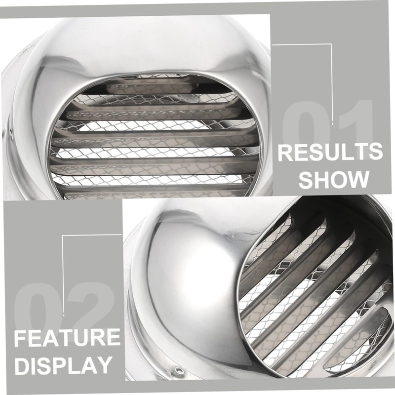 WHAMVOX Round Stainless Steel Vent Cover Windproof Louver Grille for