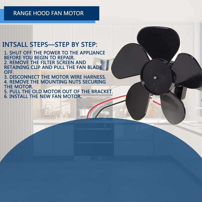 97012248 Range Hood Fan Motor Replacement Part - Compatible with