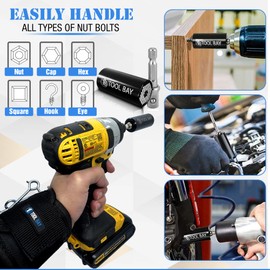 ToolBay Universal Socket - with Power Drill Adapter make for great Christmas Stocking Stuffers Birthday Gifts for Dad Women Husband 7-19mm
