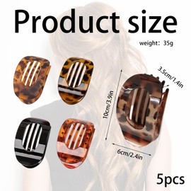 Flat Hair Claw Clips 5 Pcs Elegant Flat Claw Clip Ergonomic Curved Design Flat Hair Clips for Women and Girls for Thick And Thin Hair Flat Claw Clips for All Hair Textures Accessories