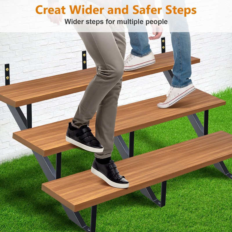 Zwinz Steel Stair Stringer 3 Step, Metal Stair Stringers for