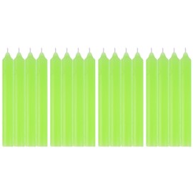 Pack of 16 Taper Candles Neon Green, Candles, Crown Candles, Length 17 cm, Diameter 2 cm