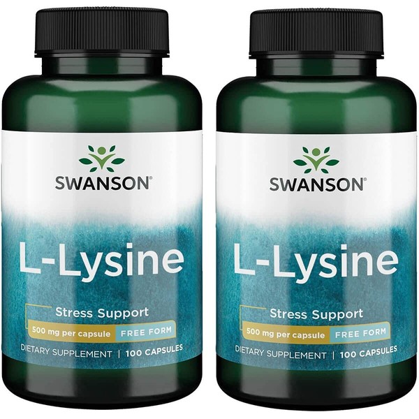 Swanson Amino Acid Free-Form L-Lysine 500 Milligrams 100 Capsules (2