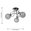 Modern 3 Way Flush Silver Chrome Metal Ball Ceiling Light