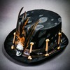 ILOVEMASKS Voodoo Low Top Hat with Skull and Feather -