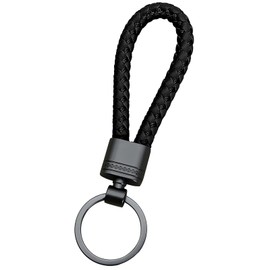 WOLMIK Braided Leather Keychain, PU Leather Strap Keyring Car Braided Keychain Woven Rope Keyring with Zinc Alloy, Key Fob Hanging Ornament for Hang Keys Car Keys for Men or Women