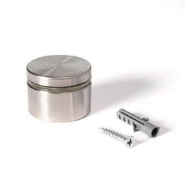 Stainless Steel Standoff 1-1/2 Inch Diameter x 3/4 Inch Barrel Length Brushed Finish for PVC, Glass and Acrylic Sign Stand Off Wall Anchors and Screws 2 Piece Small Sign Pack