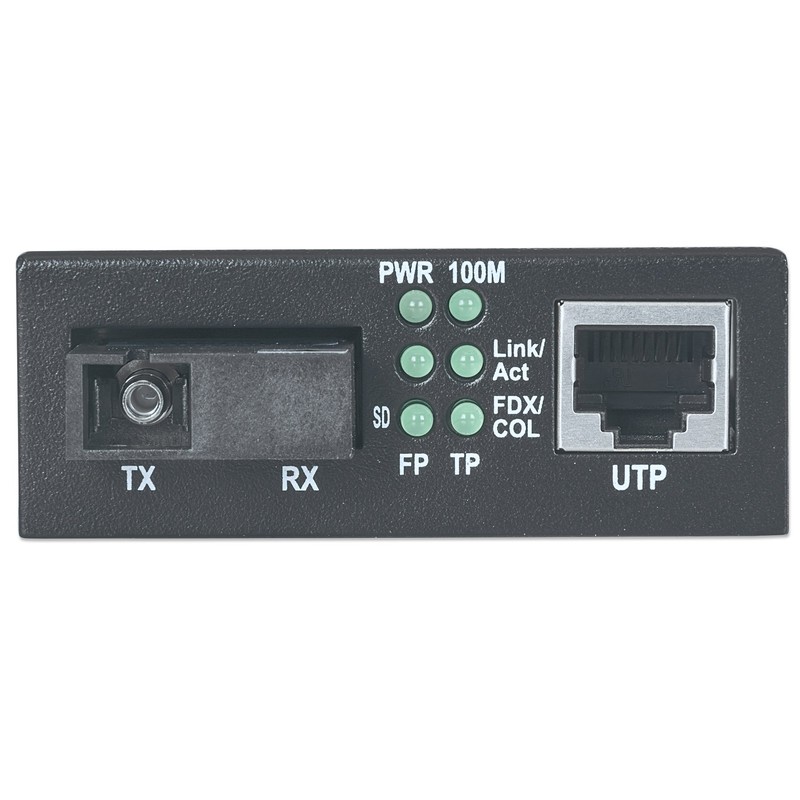 Intellinet 510530 Fast Ethernet WDM Bi-Directional Singlemode Media Converter Black