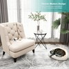 HLR Modern Round Side Table, End Table with Marble Effect
