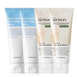 2 Hyaluronic Acid Cleansing Foams + 2 Grain Facial Cleansing Foams / 히알루론산 클렌징폼 2개 + 곡물 페이셜 클렌징폼 2개