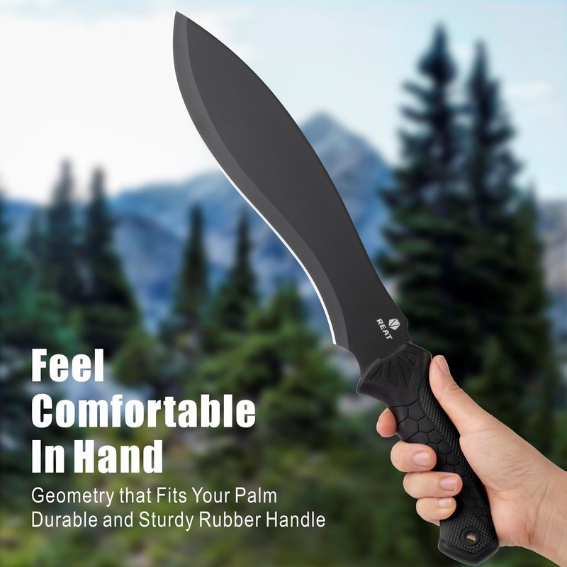 REAT Gardenging Machete, 17" Heavy Duty Machete with Sheath, Ergonomic