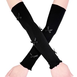 Eeuwigegelofte Ice Silk Arm Sleeves for Women, Butterfly Sleeves to Cover Arms For Women, Sun Protection UV Sleeve for Outdoor Activities Driving and Summer Fashion Black