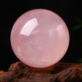 Bola de cristal curativo de cuarzo rosa para rascar, adivinación, meditación, esfera mágica decorativa de cuarzo