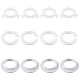 Acmerota 12Pcs Lampshade Reducer Ring,E27 to E14 Light Shade Reducer Ring E14 Lamp Shade Ring ConverterC,Lamp Ring Converter Washer,Plastic Replacement Lamp Fitting Adapter