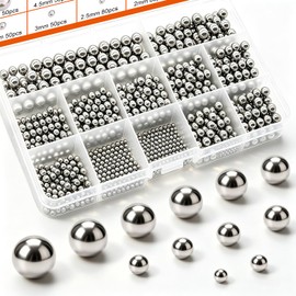 weideer 600pcs 12 Size Stainless Steel Precision Steel Balls 1-8mm Metric Bicycle Bearing Balls Assortment Kit Mixing Balls 1mm 2mm 2.5mm 3mm 3.5mm 4mm 4.5mm 5mm 5.5mm 6mm 7mm 8mm K-085-600