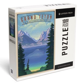 Lantern Press 1000 Piece Jigsaw Puzzle, Grand Teton National Park, Wyoming, Lithograph National Park Series