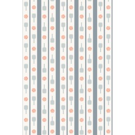 Striped Pickleball Lined Notebook: 6x9" Lined Journal with a Pattern of Stripes and Pickleball Paddles in Grey and Peach