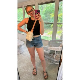 Haytijoe Small Crossbody Sling Bag for Women Vegan Leather Fanny Packs Travel Bag(Muti White)