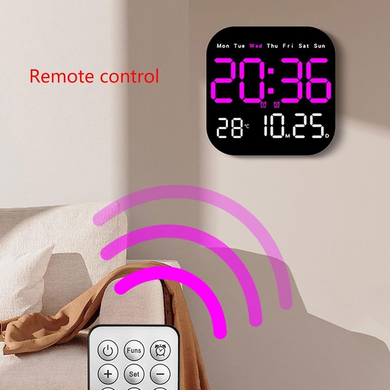 LED Digital Clock, Wall Clock, Silent, Wall Clock, Alarm Clock,