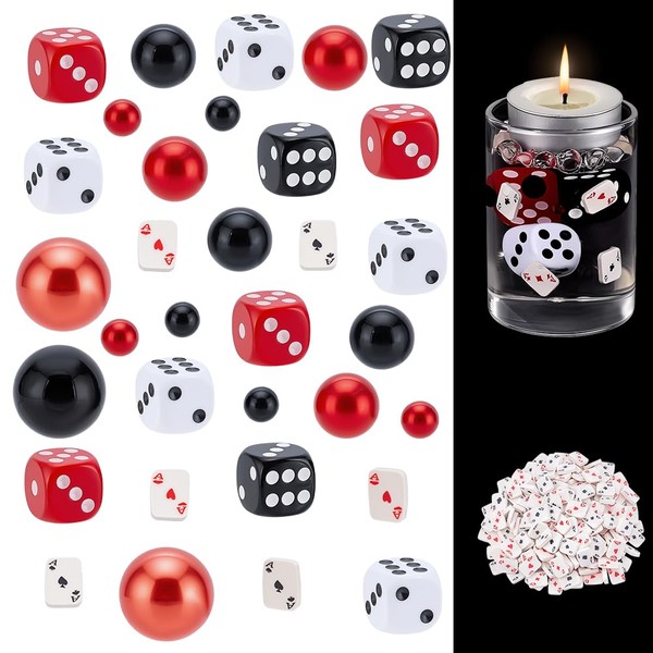CRAFTYMELODY 320 Pcs Casino Theme Vase Fillers Bead Kits ABS