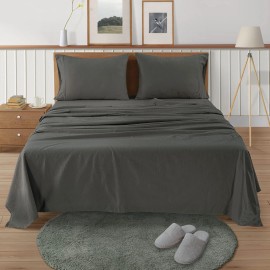 LANE LINEN 100% Cotton Flannel Sheets Set - Flannel Sheets King, 4-Piece Bed ...