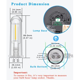 enwant Solar Light Bulbs Replacement Light Parts Outdoor, 3V Low Voltage Bulbs for Solar Pathway Garden Landscape Lawn Walkway Lights IP65 Waterproof, 2 Pack