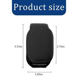 KHGUZ Car Sunglass Holder, Magnetic Leather Vehicle Sun Visor Eyeglass Hanger Clip, Automotive Interior Sunglass Ticket Card Organizer Mount Accessories, Universal for Most Cars (Black)