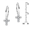 AeraVida Charming Dangle White CZ Cross Hoop Sterling Silver Earrings