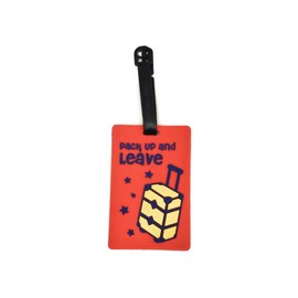 Colorful & Fun Travel Suitcase ID Luggage Tag and Suitcase Label (Pack Up and Leave ~ 4.1" X 2.6")