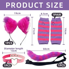 WUFGWBD 1 Headband, 1 Collar, 1 Tail And 1 Pair Of Gloves, Plush Accessories, Role Play Accessories, Cat Play Accessories