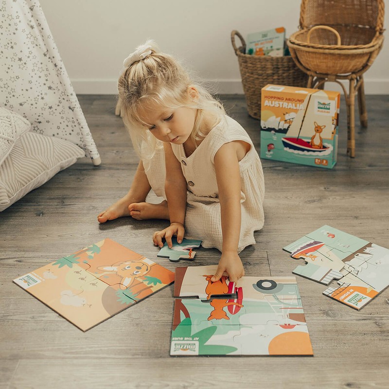 Mizzie Puzzle Box Set - Hopping Around Australia, 1 Set