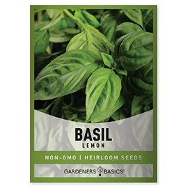 Lemon Basil Seeds for Planting Herbs - Heirloom Non-GMO Herb Plant Seeds for Home Herb Garden Indoors, Outdoors, and Hydroponics by Gardeners Basics