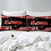 Fire Engine Fitted Sheet Twin Size,Cartoon Fire Truck Bedding Set