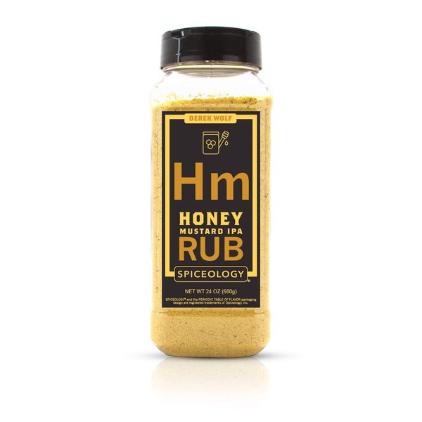 Spiceology & Derek Wolf - Honey Mustard IPA BBQ Rub - Beer-Infused Barbeque Rubs, Spices and Seasonings - Use On: Beef, Chicken, Pork, Salmon, Prawns, Duck, Game, Lamb, and Roasted Nuts - Spices and Seasonings - 24 oz