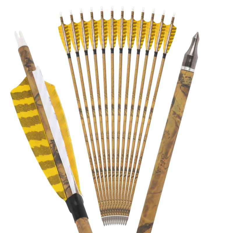 ZSHJGJR 30” Carbon Arrows Hunting Arrows with 4” Turkey Feather