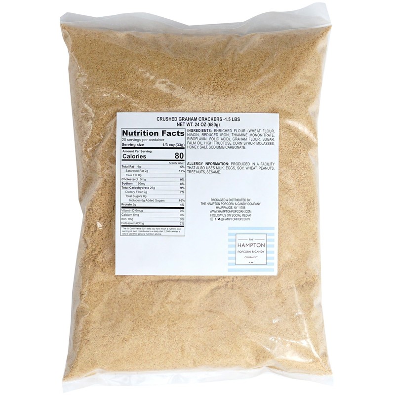 Graham Cracker Crumbs, 1.5 Pound Bulk Bag, Crushed Graham Cracker