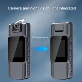 Pyhodi Mini Body Camera Video Recorder, 1080P HD Nanny Small Cam Infrared Night Vision Motion Detection 180 Degree Rotation Lens, 1.54in Display Body Worn Camera for Law Enforcement Security